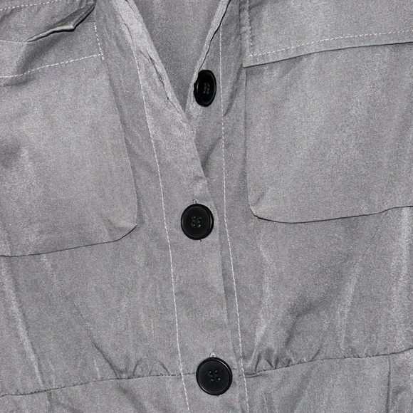 Gray Button-Up Jumpsuit - Picture 4 of 9